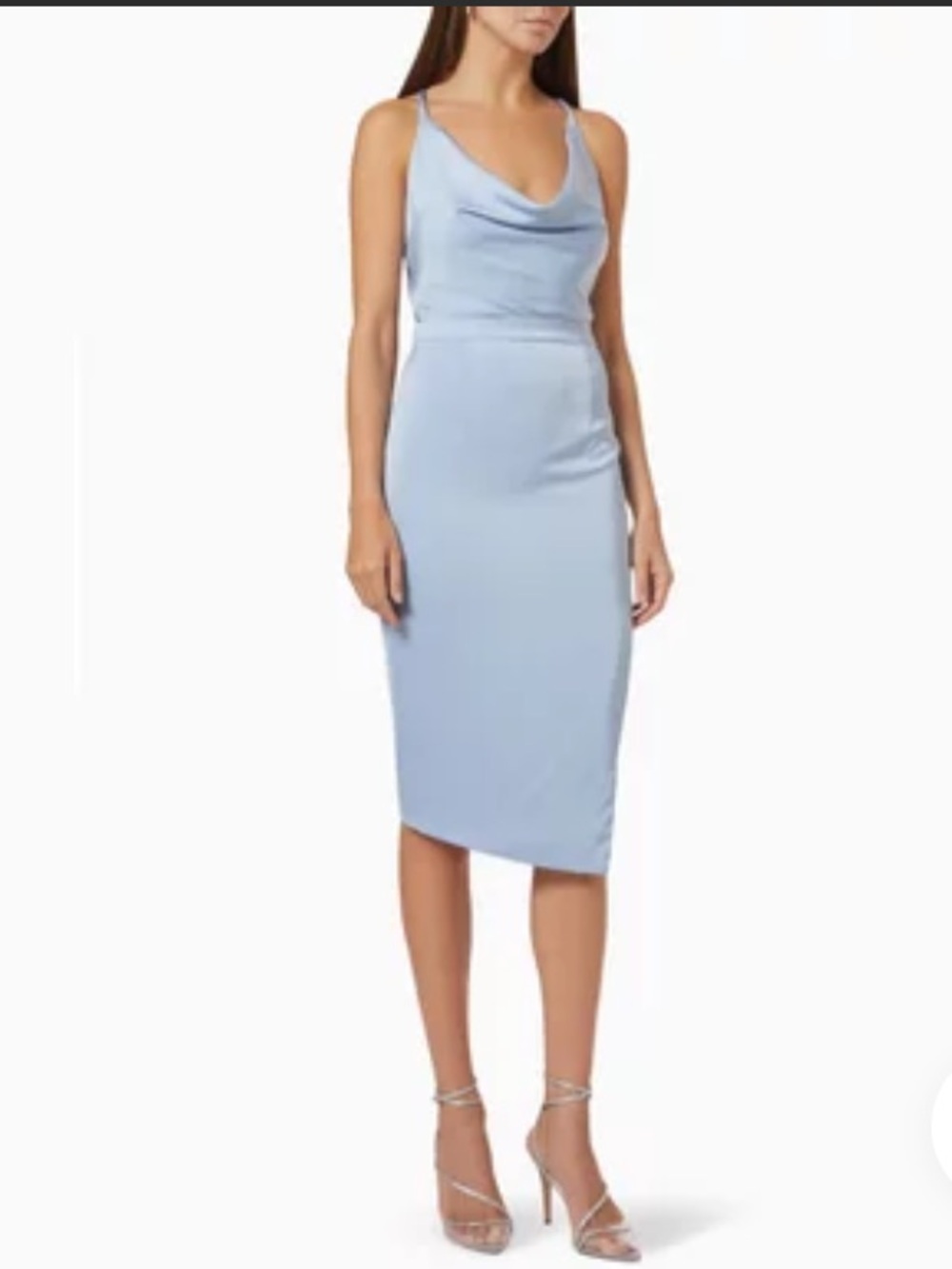 NWT Lavish Alice Cross back Cowl Neck Midi Dress Blue Sz 8